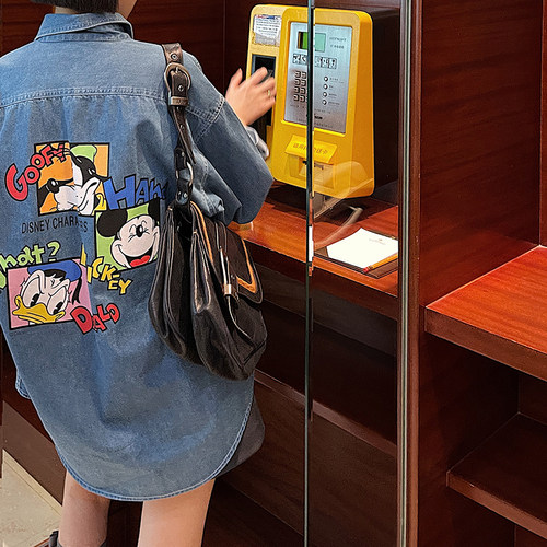 vimas复古美式风牛仔衬衫