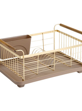 现 纽约下城公园进口经典金线相思木手柄耐用沥干架碗架带托盘