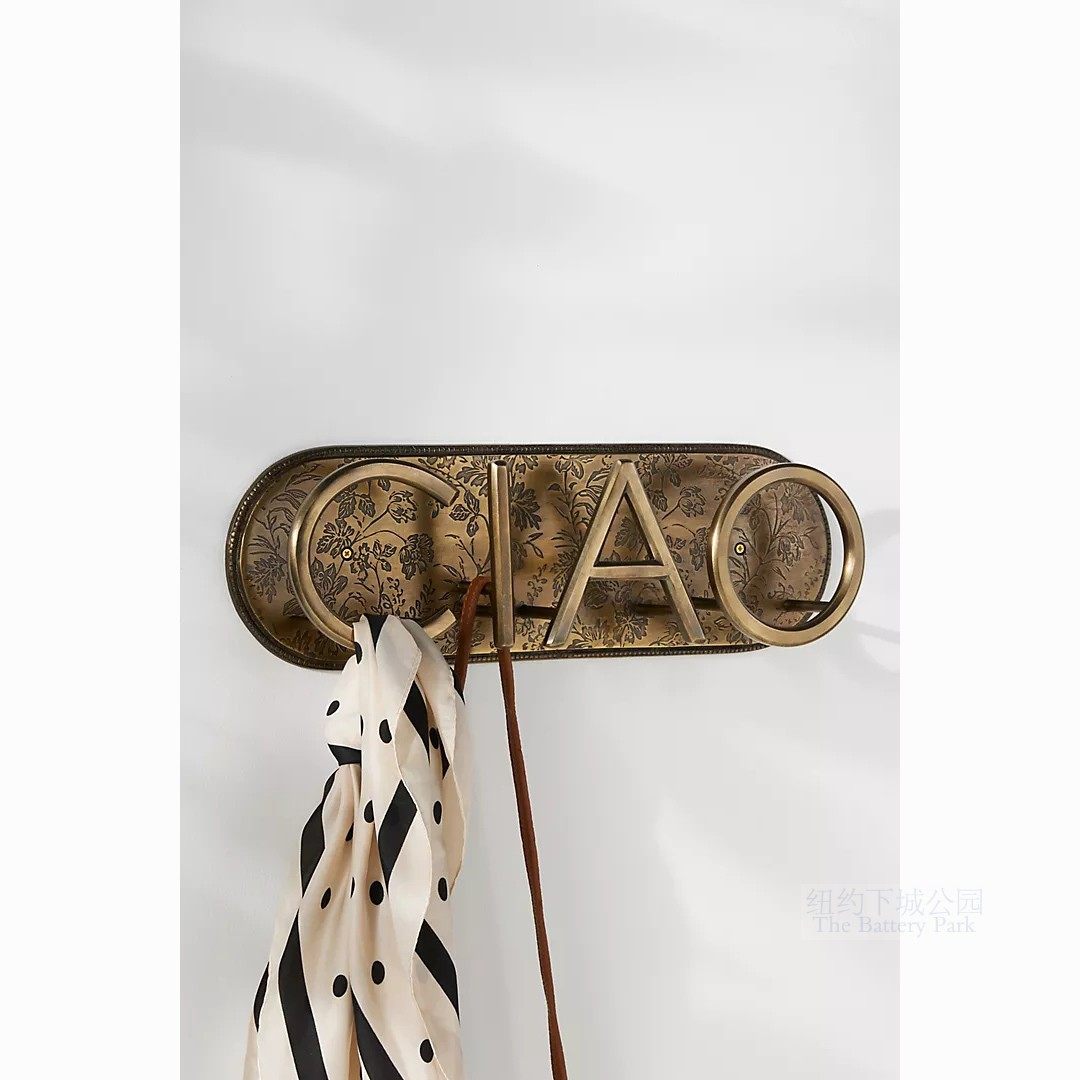 纽约下城公园进口CIAO!谁人不爱意大利雕花铜制复古衣架衣钩