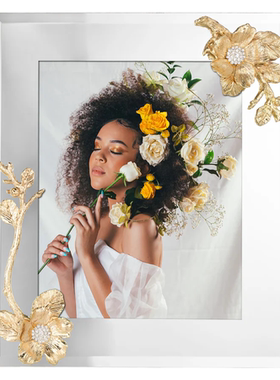 纽约下城公园进口olivia riegel玫瑰情诗奢华水晶锡质玻璃相框