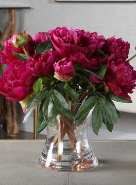 现 纽约下城公园进口uttermost火热生活娇艳欲滴粉牡丹仿真花