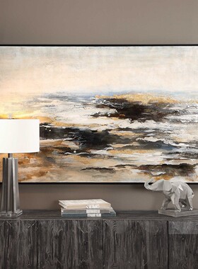 现 纽约下城公园进口uttermost涛涛的江水力量感手绘油画154x102