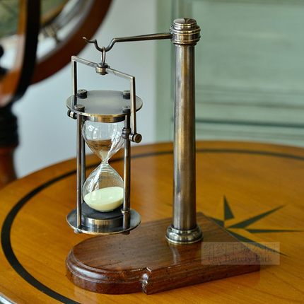 现 纽约下城公园进口authentic models古典30分挂架铜沙漏摆件