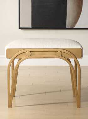 纽约下城公园进口uttermost金帆拱桥流线优美铁艺装饰坐墩脚凳