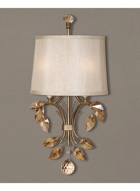 纽约下城公园进口uttermost浪漫香槟水晶玫瑰花蕾壁灯