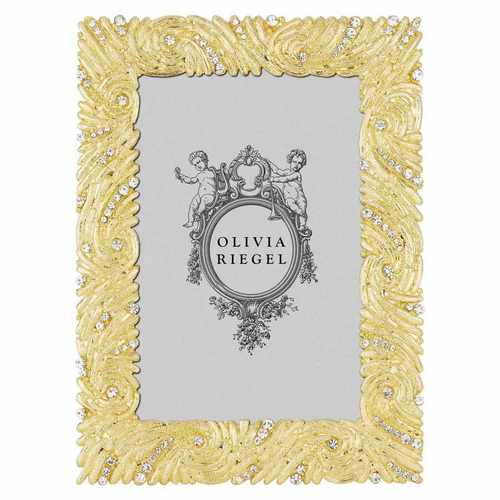 纽约下城公园进口olivia Rigel星空飘羽奢华水晶锡质装饰相框金银