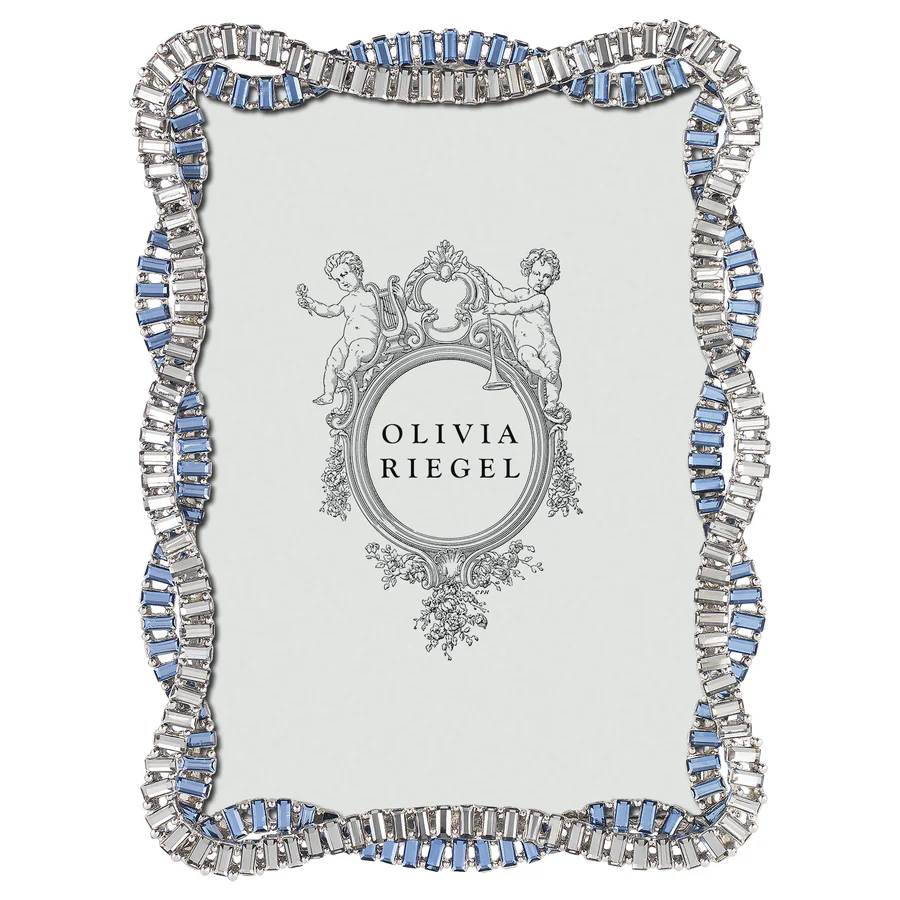 现 纽约下城公园进口代购olivia riegel悉尼水雾蓝水晶绸带相框