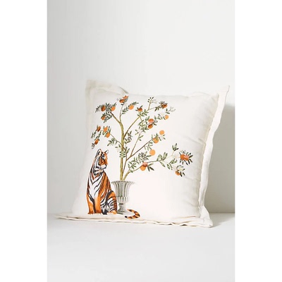 现纽约下城公园进口暖意午后橘子下的班戈拉老虎浪漫诗意装饰靠垫