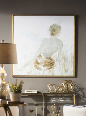 纽约下城公园进口uttermost金色晨曦中的背影油画装饰画127cm