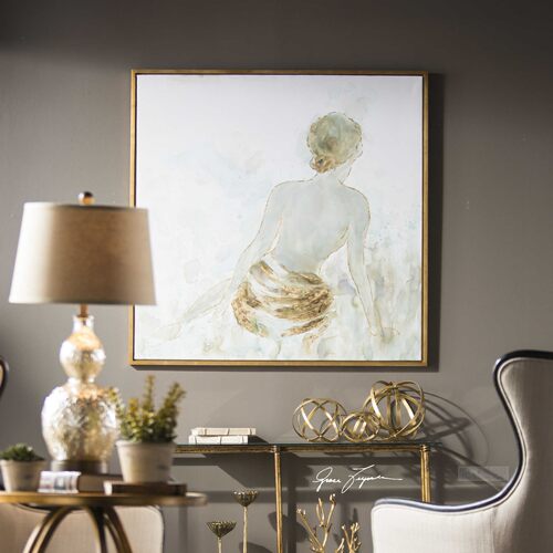 纽约下城公园进口uttermost金色晨曦中的背影油画装饰画127cm