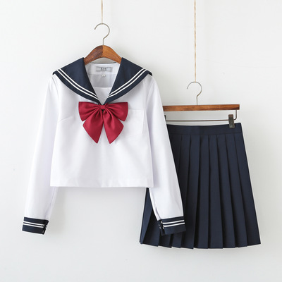 白二本jk制服秋日系学院风长袖jk裙校服套装初高中生班服水手服女