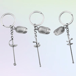 创意迷你击剑钥匙扣挂件定制击剑运动俱乐部纪念小礼品金属小