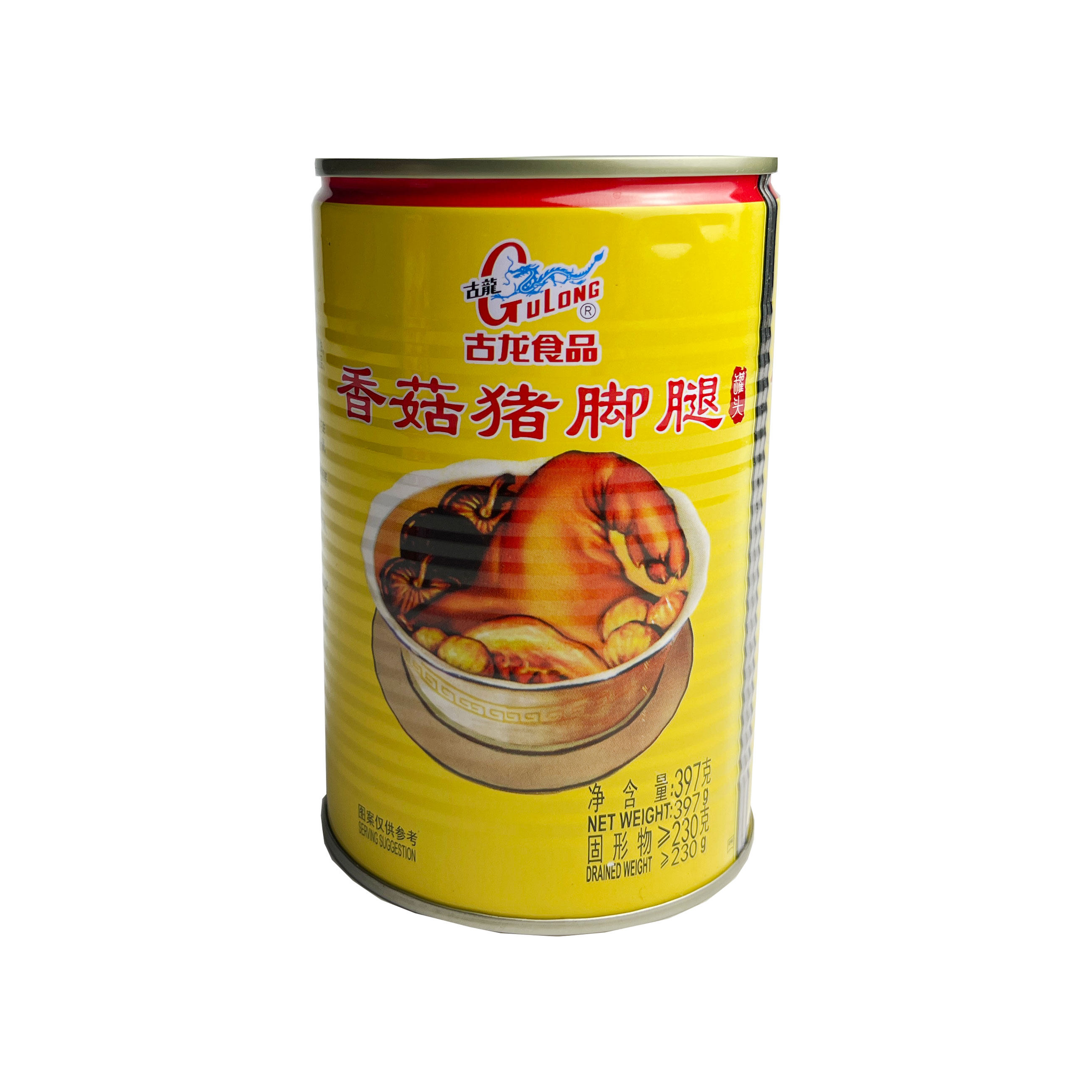 古龙食品香菇猪脚腿罐头397克铁罐装即食炖菜焖面煮面煲芋头配料