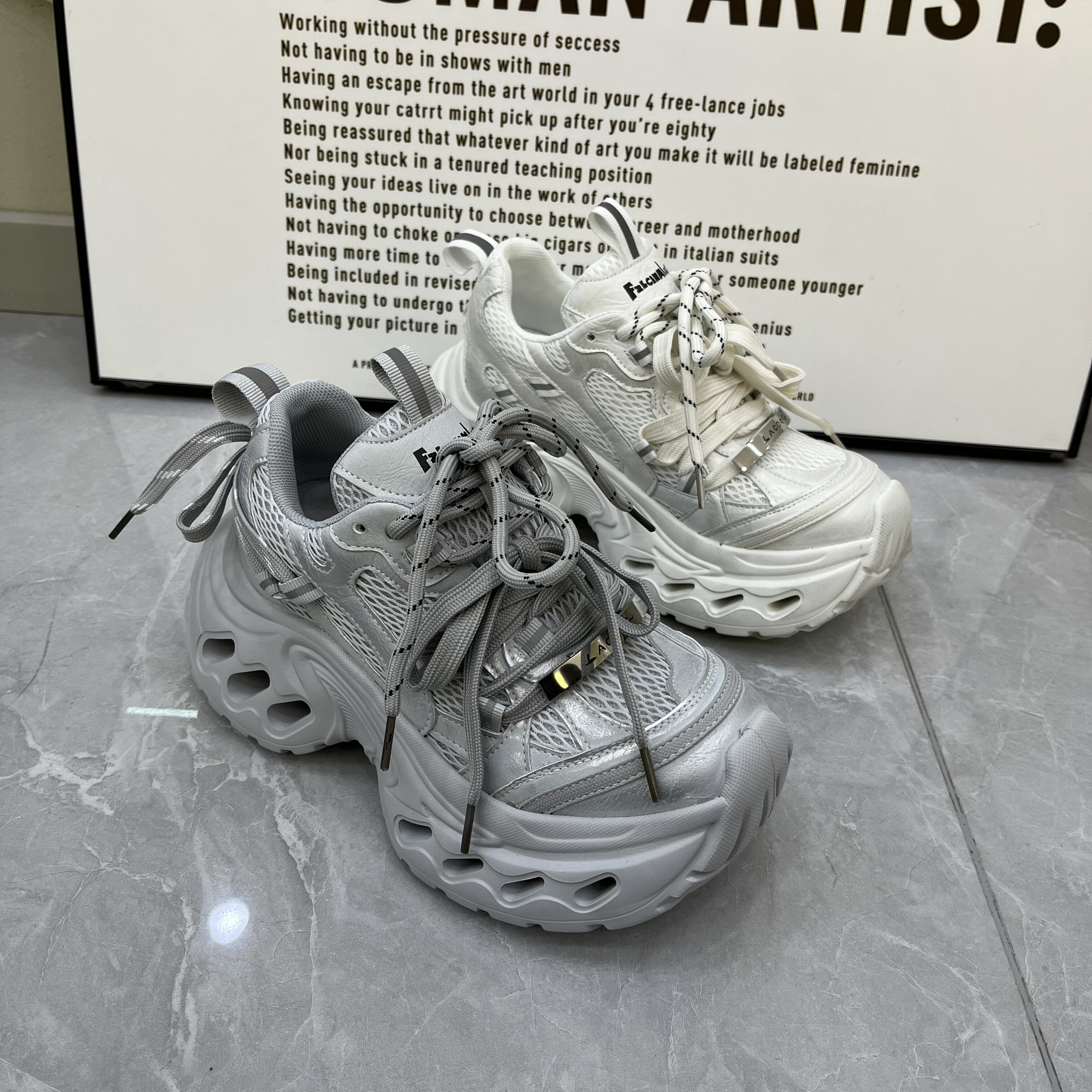 2026春季女鞋超轻松糕厚底低帮单款休闲鞋网面增高女款老爹鞋潮鞋,女鞋,老爹鞋,淘宝优惠券,粉丝福利购,淘宝优惠卷