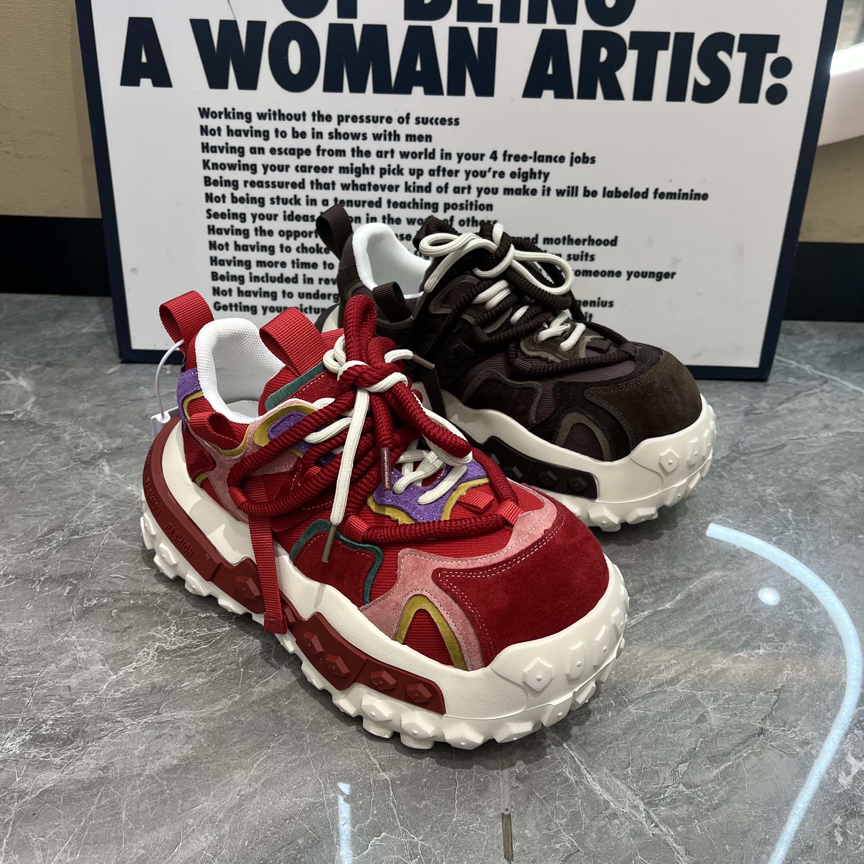 2026春季女鞋松糕厚底低帮单款休闲鞋真皮女款老爹鞋女潮鞋网红款,女鞋,老爹鞋,淘宝优惠券,粉丝福利购,淘宝优惠卷