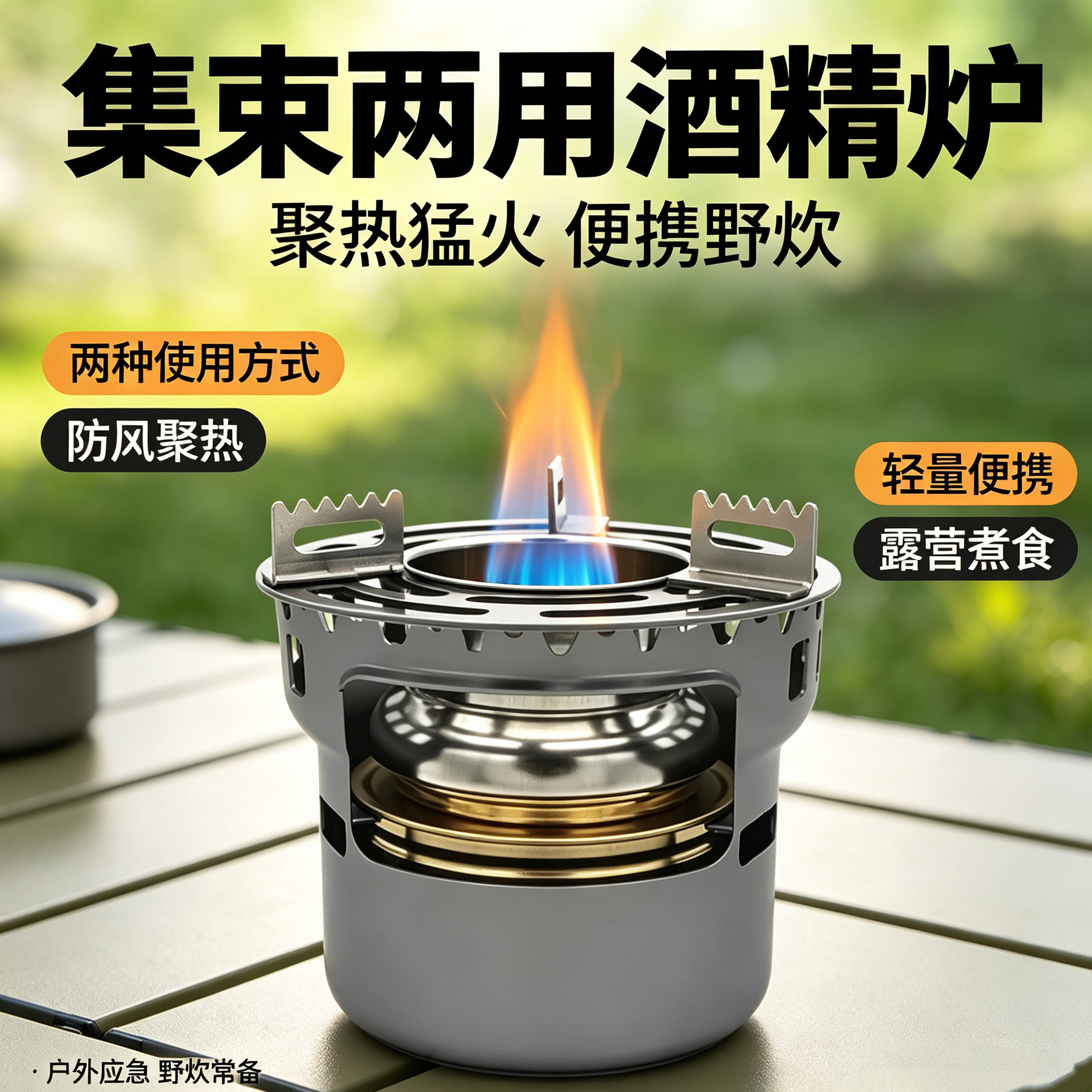 户外铝合金便携集束燃烧炉露营野野餐炉具/焚火架