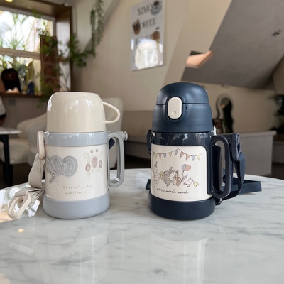 日本小象不锈钢儿童吸管保温杯