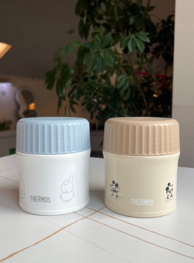 日本新款膳魔师焖烧杯米奇儿童卡通保温饭盒300ml小容量辅食罐JBU