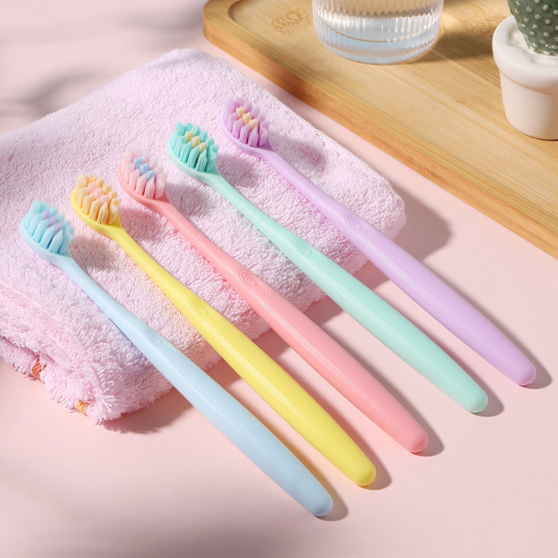 BANNER/贝诺糖果马卡龙冰淇淋色小头牙刷成人5支装软毛家庭装