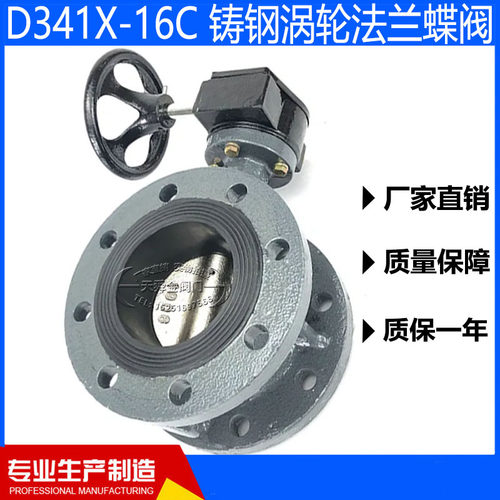 D341X-16C铸钢涡轮法兰蝶阀304板