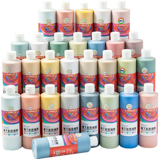 水流星陶艺釉下彩绘学生儿童陶瓷画画颜料中温浓缩色剂500ml大瓶