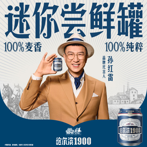 哈尔滨1900全麦啤酒255ml×6听