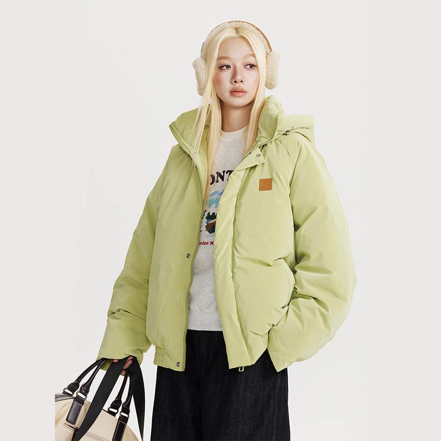 CATTEE美式潮牌白鸭绒连帽羽绒服