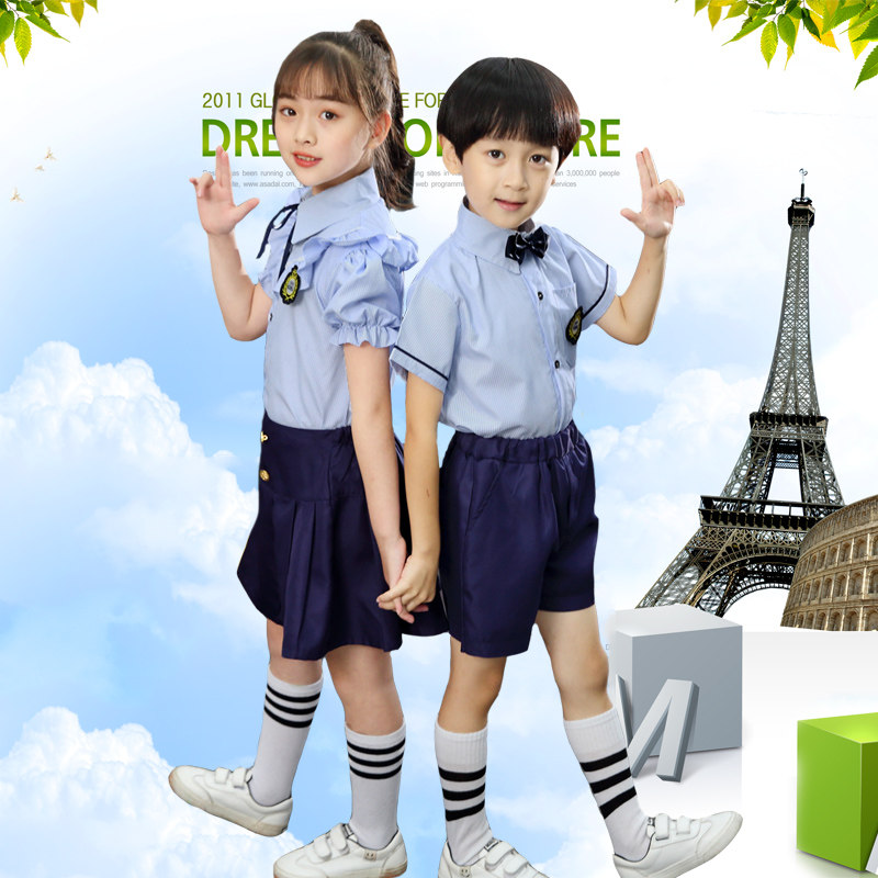 幼儿园服小学生校服六一演出服合唱诗朗诵表演服儿童套装短袖夏季