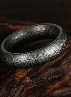 指环王魔戒做旧古银色钛钢戒指复古风格男士女生个性嘻哈百搭饰品