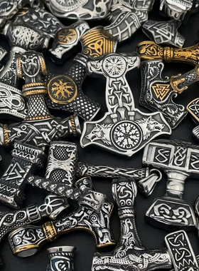 复古雷神之锤吊坠项链男生学生个性气质钛钢项坠高级感配饰饰品