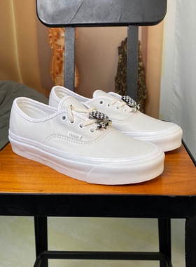 清货女码VANS范斯Authentic 低帮白色全牛皮休闲板鞋VN0A5KX4AVW