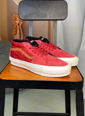 VANS范斯LX SK8 MID REISSUE83中帮红色男女休闲板鞋VN000CQQD6X