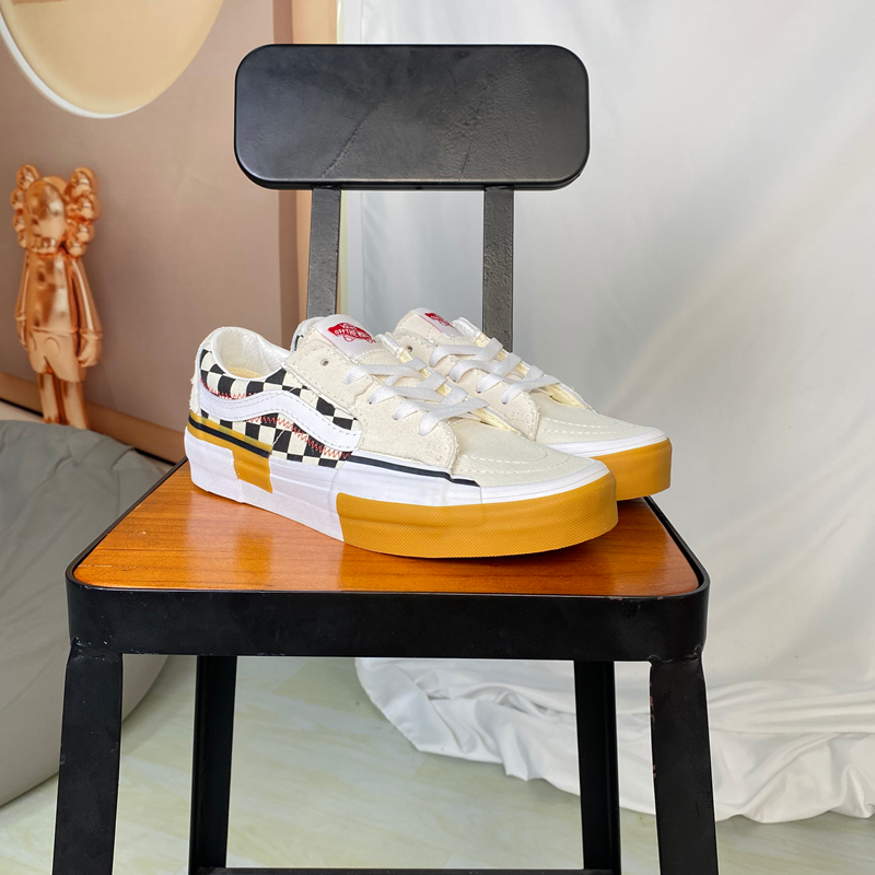 VANS范斯SK8 LOW RECONSTRUCT低帮米白帆布格休闲板鞋VN0009QS448