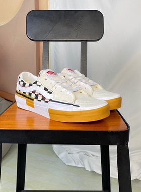 VANS范斯SK8 LOW RECONSTRUCT低帮米白帆布格休闲板鞋VN0009QS448