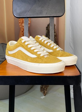 VANS范斯STYLE 36低帮黄色翻毛皮男女同款休闲板鞋VN0A54F6D6N