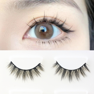 菠萝妹COS假睫毛逼真裸妆自然3d款 长柔软交叉磨尖送胶水M02买1送1