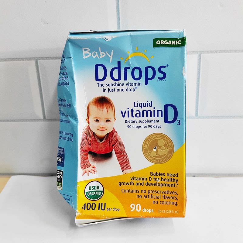 加拿大Ddrops婴儿童维生素新生婴幼儿D3 baby宝宝VD钙滴剂维D进口
