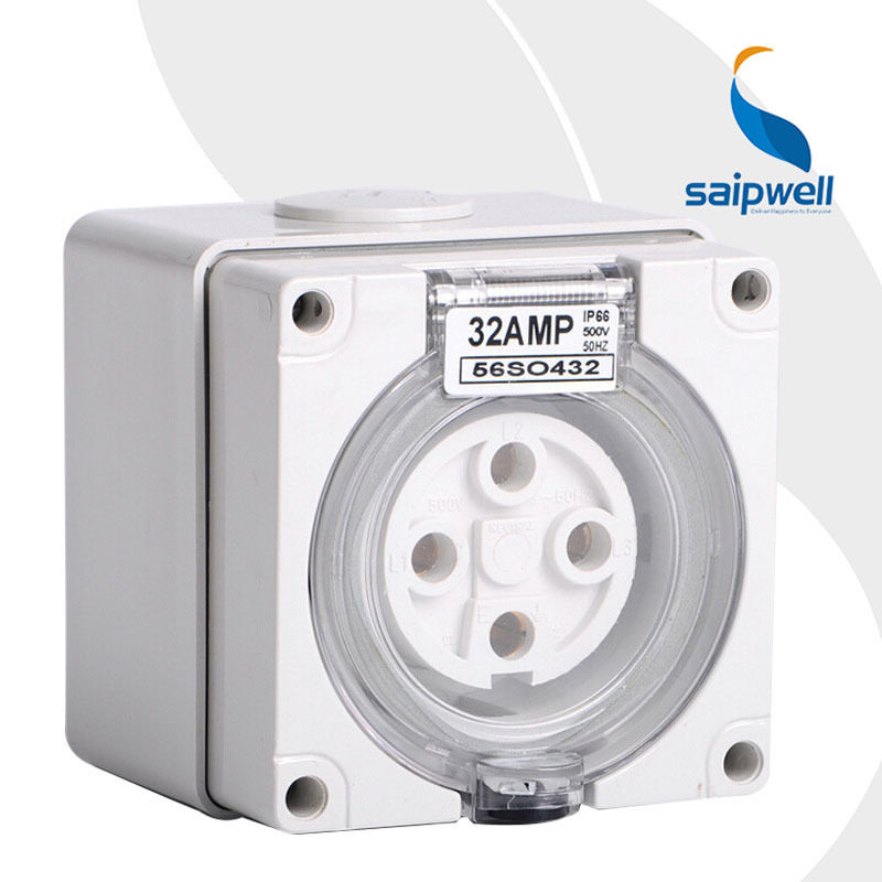 32asp-56so432澳式工业防水插座 32a方形圆孔工地用防护插头插座