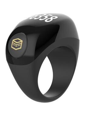 指南针智能戒指QB709戒指计数器指环蓝牙塑料款闹钟三合一