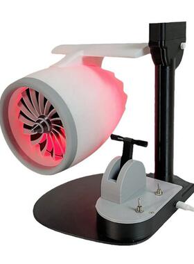 加湿飞机搭载造型创意风扇JetFan涡扇喷雾尾焰发动机红光蓝光桌面