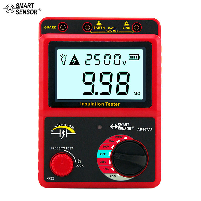 希玛1000v2500v数字兆欧表绝缘电阻测试仪电阻表多档选择