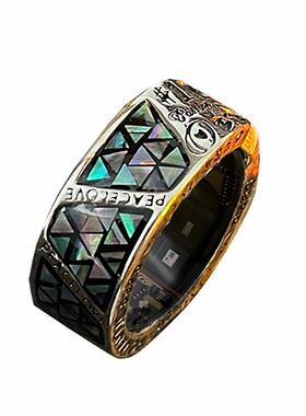 黑热卖智能跨境智能科技指环血压监测指环睡眠血氧计步心率运动