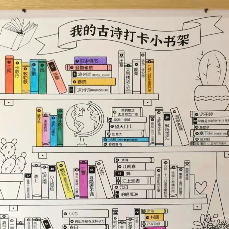 许愿猴儿童房纸质古诗词打卡
