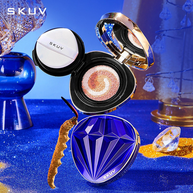 虫草海蓝宝石剔透遮瑕养肤气垫bb霜持久控油保湿干油皮粉底液cc霜