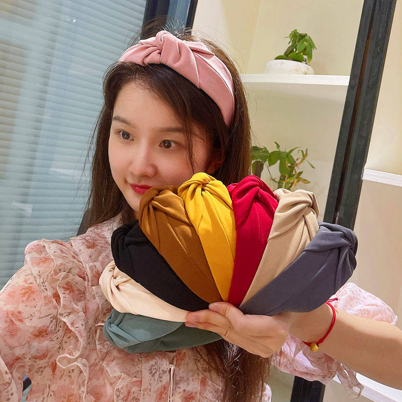 韩国网红纯色宽边布艺发箍新款交叉打结头箍简约显气质发窟发卡女,饰品/流行首饰/时尚饰品新,发饰,淘宝优惠券,粉丝福利购,淘宝优惠卷