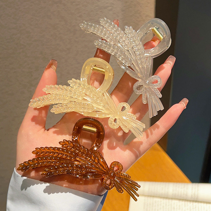 新款亚克力麦穗发夹网红爆款鲨鱼夹女后脑勺盘发洗澡抓夹头饰发卡