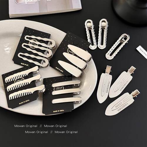 金属无痕发夹女刘海侧边夹水滴夹头饰化妆发卡碎发夹鸭嘴夹发饰品