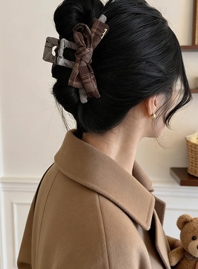 复古金标头发抓夹女高级感2025新款鲨鱼夹后脑勺发夹气质夹子头饰