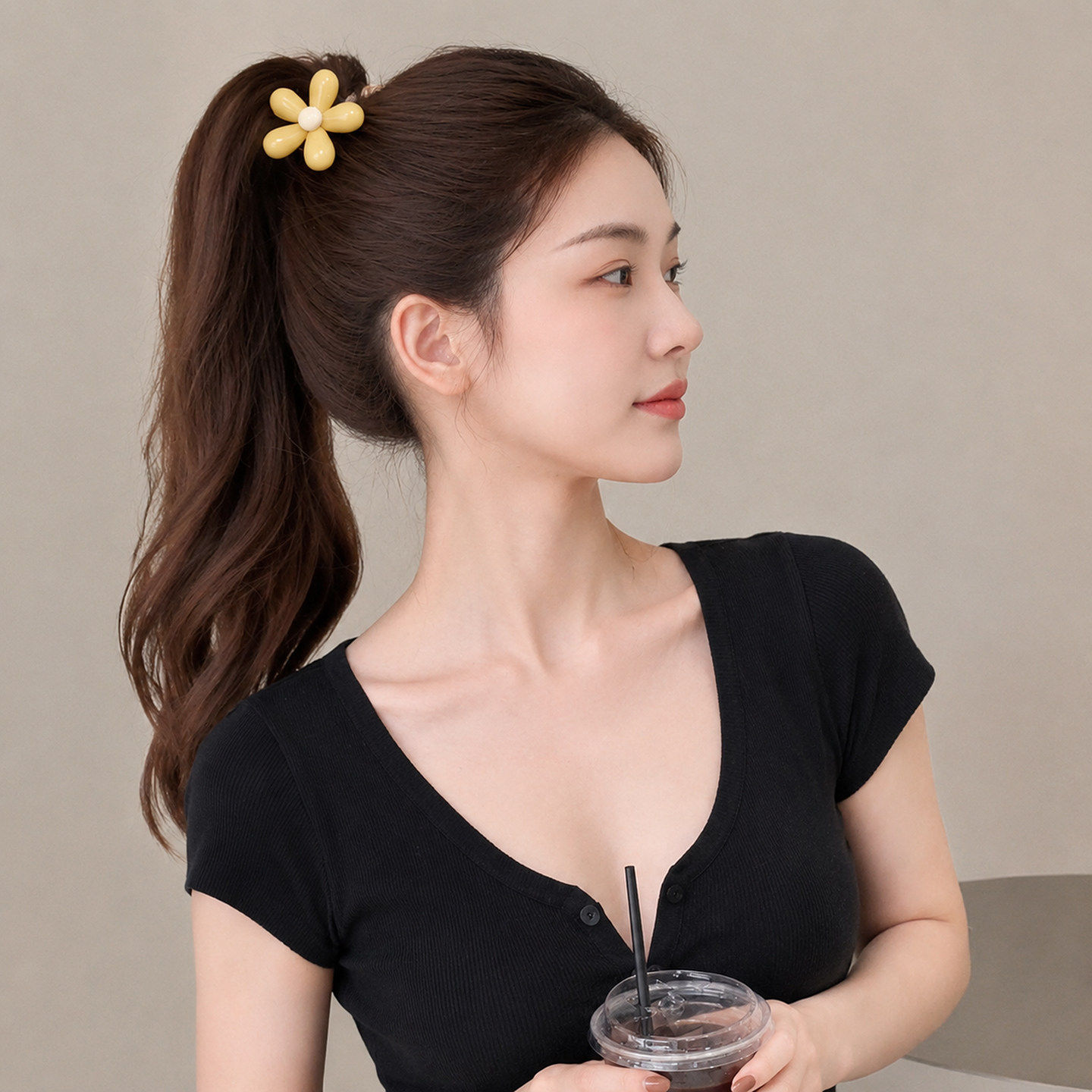 简约花朵发绳扎头发头绳女2026新款高弹力耐用发饰高马尾皮筋发圈