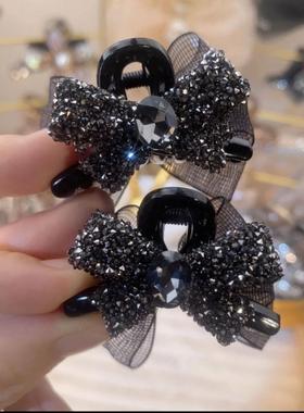非金属亚克力发饰 蝴蝶结小抓夹满钻气质精致迷你小抓轻奢可爱